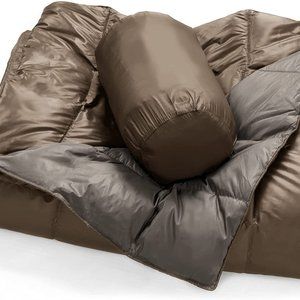 Packable Oversized Down Throw with Slumber Pouch - Grey